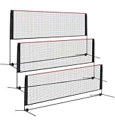 KMFurnila Portable Badminton Net Set, 10FT/14FT/17FT Wide, Adjustable Height Multi Sport Net for ...