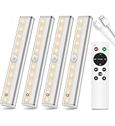 Diomart Under Cabinet Lighting Wireless Rechargeable Under Counter Lighting with Remote Control, ...