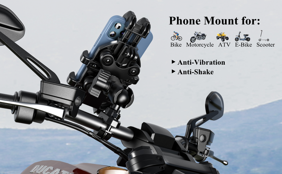 Motorcycle phone mount with vibration dampener