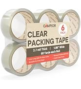 Clear Packing Tape Heavy Duty 6 Rolls, 1.7mil Thickness, Strong Adhesive for Shipping, Moving &amp; P...