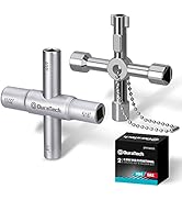DURATECH 4 Way Sillcock Key Set, Utilities Key, Multi-functional Water Key, 2-Pack, for Valve, Fa...