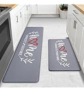 HappyTrends Kitchen Mat for Floor, 2PCS Cushioned Anti-Fatigue Kitchen Rugs, Waterproof Non-Slip ...