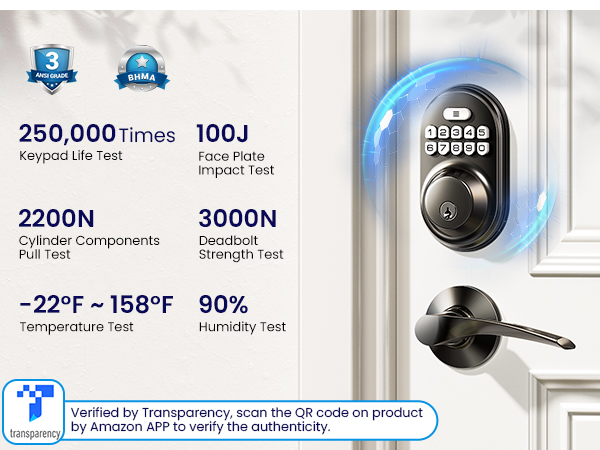 keyless entry door lock with handle 