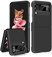SAMONPOW for Samsung Galaxy Z Flip 3 Case with Upgraded Hinge Protection Dual Layer Hard PC Soft ...
