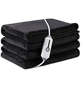 LaffyLo Electric Heated Blanket Full Size 72×84, Breathable &amp; Luxurious Flannel,Soft Warm Gift wi...