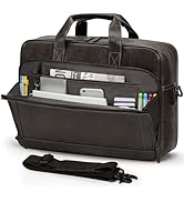 RAINSMORE Mens Laptop Bag 16 Inch Leather Briefcase Vintage Messenger Bag for Men Large Crossbody...