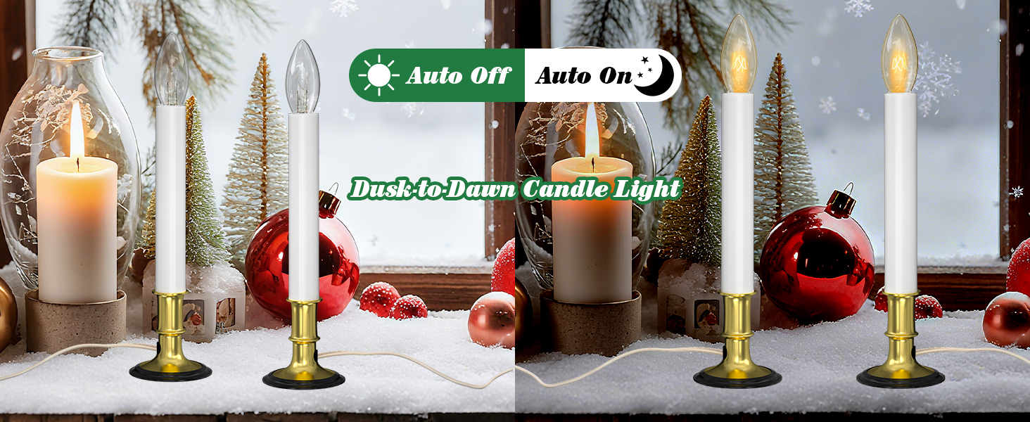 window candles with sensor dusk to dawn electric corded