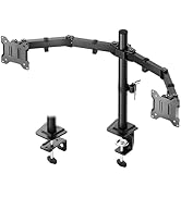 monTEK Stable Dual Monitor Stand for 17"–32” Computer Screens, Heavy-Duty Desk Mount with 22 lbs ...