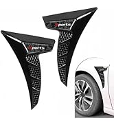 Arwrilt 2 PCS Car Fender Side Vents, TPU Shark Gill Side Air Flow Hole Grille with Sports Logo, C...