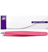 Pink Professional Eyebrow Tweezer for Plucking and Hair Remover for Women and Men with Slant Tip