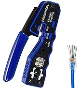 RJ45 Crimp Tool Pass Through Crimper Cutter for Cat6a Cat6 Cat5 Cat5e 8P8C Modular Connector Ethe...