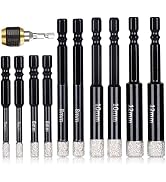 11 Pcs Diamond Drill Bits Set for Granite Ceramic Marble Tile Stone Glass Porcelain Cement Hard M...