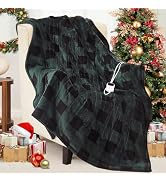Homemate Electric Blanket Heated Throw - 50“x60“ Ultra Soft Cozy Flannel Heating Blanket with 10 ...