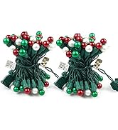 BOHON Christmas Lights Outdoor Pack of 2 Sets 19FT 70 LEDs Multi Color UL Certified Christmas Str...