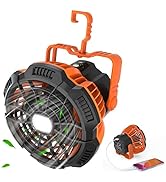 Camping Fan for Tents,Tent Fan with Lantern 7800mAh, 25 Hours Work-time USB Rechargeable Powerful...