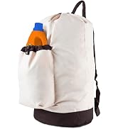 Laundry Bag Backpack with Shoulder Straps and Detergent Holder Clothes, Travel Laundry Backpack B...