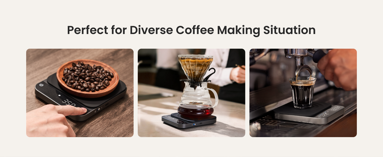coffee espresso cale with timer rechargeable pour over coffee bean weihgt scales