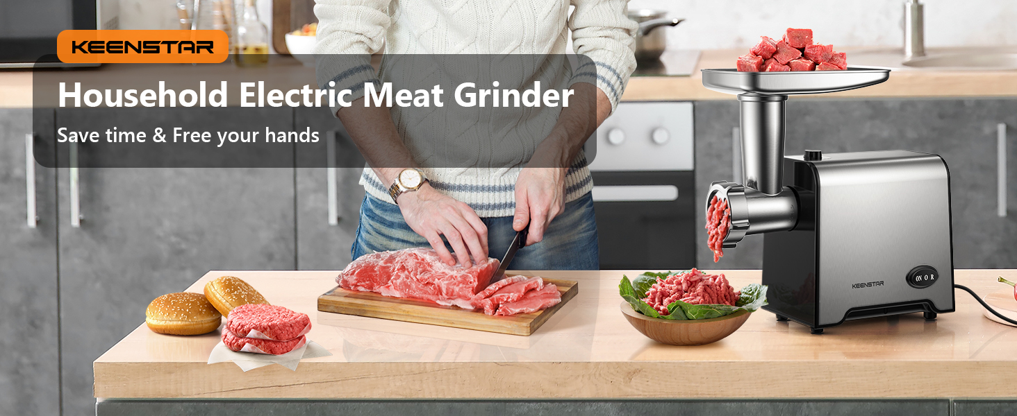 Electric Meat Grinder, Sausage Stuffer Maker 450W(3000W Max) Food Grinder