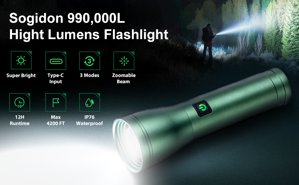 rechargeable flashlight high lumens super bright