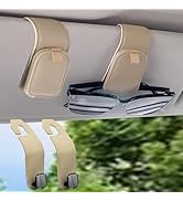 Teoenix Sunglass Holder for Car 2 Pack &amp; Car Seat Headrest Hook for Purses and Bags 2 Pack Leathe...