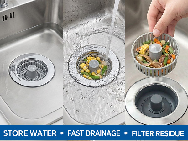 Kitchen Sink Drain Strainer Silver 2pcs 03