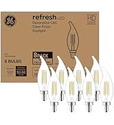GE Refresh LED Light Bulbs, 60 Watt Eqv, Daylight, Decorative Bulbs, Small Base (8 Pack)