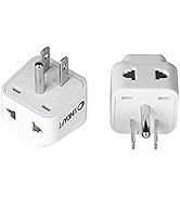 UK to US Travel Adapter, India to US Plug Adapter, Unidapt Adapters for USA, 2-Pack, Plug Convert...