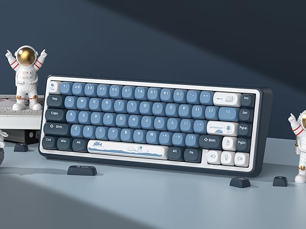 Apollo PBT Keycap Set,Blue/Dark Blue/White Custom Keycaps, Dye Sublimation Keyboard caps,MOA Profile