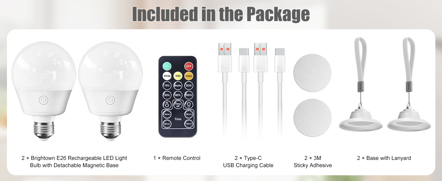 Rechargeable Light Bulb with Remote