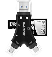 SD Card Reader for iPhone/ipad/Android/Mac/Computer/Camera,4 in1 Micro SD Card Reader Trail Camer...