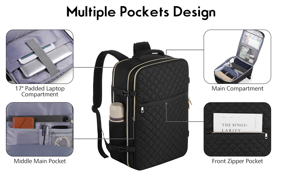 Large Travel Backpack Women, Flight Approved Carry On Backpack