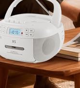gkeni cd and cassette player boombox