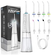 Aquapik UltraCare Plus Water Flosser for Teeth, Cordless Water Pick with 8 Tips, 5 Modes, 300ML T...