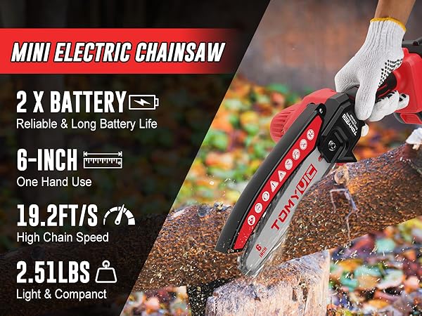 Mini chainsaw 6 inch cordless