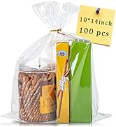 CUDICY 100pcs Cellophane Bags 10x14 Cellophane Wrap Goodie Bags Large Clear Gift Bag Party Favors...