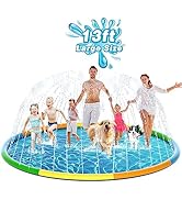 EPN Splash Pad, 13FT Size Extra Large Sprinkler Play Mat for Dogs &amp; Kids, Thicker Pool Summer Out...