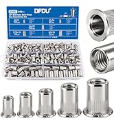DFDU 340Pcs Rivet Nut Assortment Kit, SAE Rivnut Set #8-32#10-24 1/4"-20 5/16"-18 3/8"-16 UNC 304...
