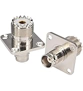 Boobrie BNC Female to UHF Female SO239 4 Hole Flange Panel Mount Connector RF Coax Adapter Female...