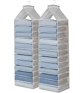 AARAINBOW 2 Packs Yoga Legging Storage Organizer Hanging, Closet Hanging Shelf Short Clothes Stor...