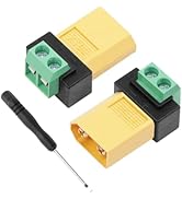 YANBORONSN XT60 Connectors Screw Terminal Adapter,XT60 Male to 2PIN Solderless Terminal Adapter f...