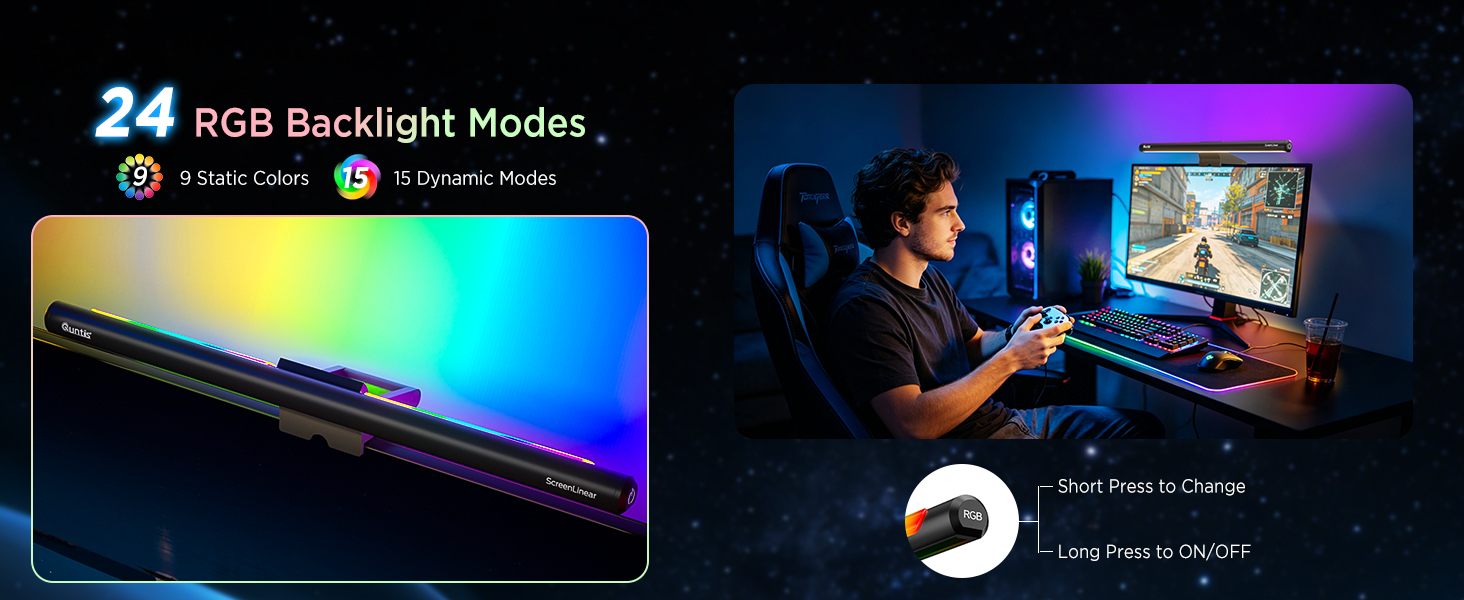 24 RGB Backlight Modes for lmmersive Gaming Ambience