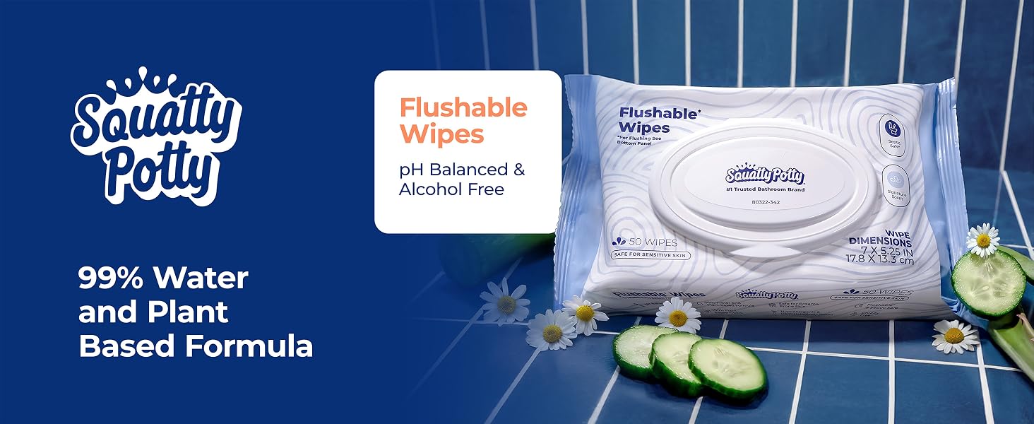 Flushable wipes
