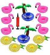 Uniqhia Floating Drink Holder for Pool Party, 12pcs Hawaiian Pool Float Drink Holder Floats, Infl...