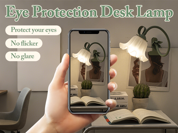 flower lamp with clip is flicker-free and glare-free, providing you with clear bright eye-care light