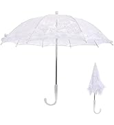 Toddmomy Lace Umbrella Parasol Floral White Umbrella Vintage Wedding Bridal Umbrella Photography ...