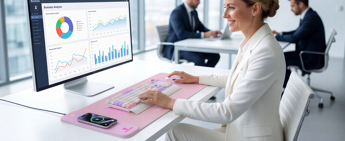 TARKARI Magnetic Wireless Charging RGB Mouse Pad