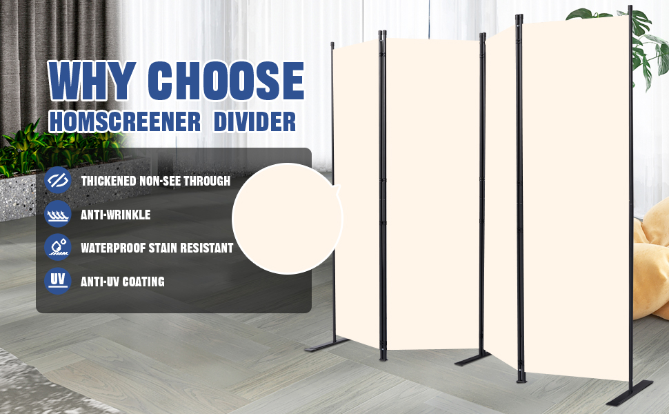 Folding Partition Privacy Screen Panels Freestanding Partition Wall Dividers for Office Restaurant