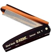 Kent 82T 4" Handmade Folding Pocket Comb for Men, Fine Tooth Hair Comb Straightener for Everyday ...