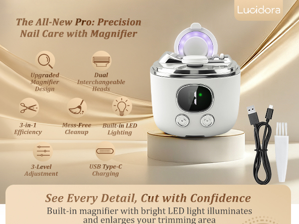 electric nail clipper with magnifier