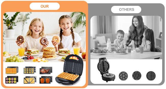 waffle maker with removable plates